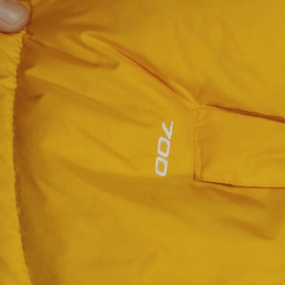The North Face Vest 2XL XXL Black Yellow/Orange Down Puffer 700 Goose Down Zip